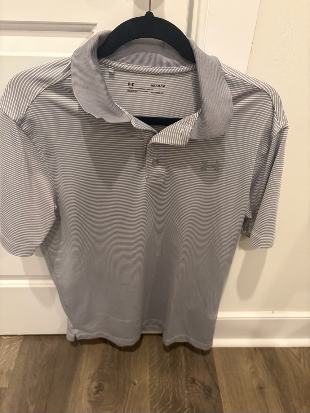 Under Armour Men’s Light Gray Striped Polo